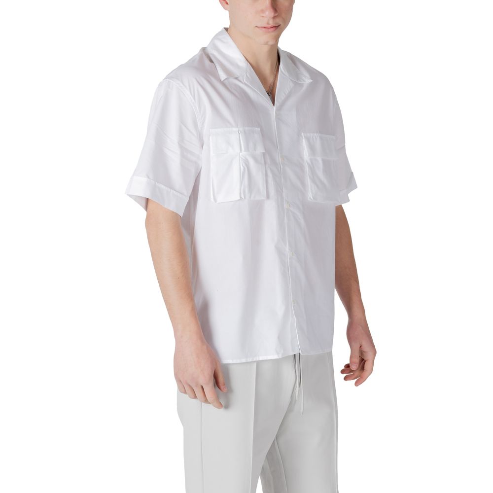 Chemise à manches courtes en lyocell blanc Antony Morato