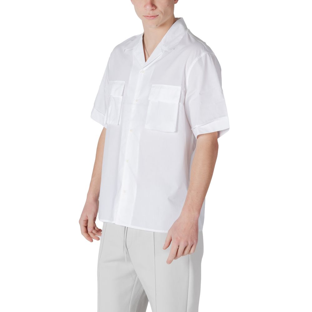 Chemise à manches courtes en lyocell blanc Antony Morato