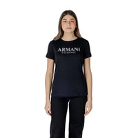 T-shirt a maniche lunghe in cotone nero Armani Exchange