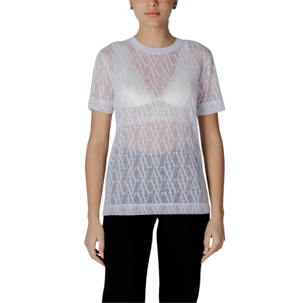T-shirt bianca in poliestere Armani Exchange