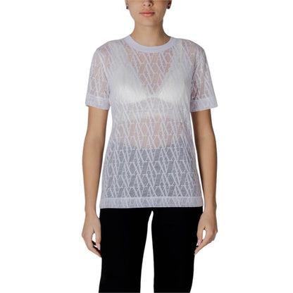 T-shirt bianca in poliestere Armani Exchange