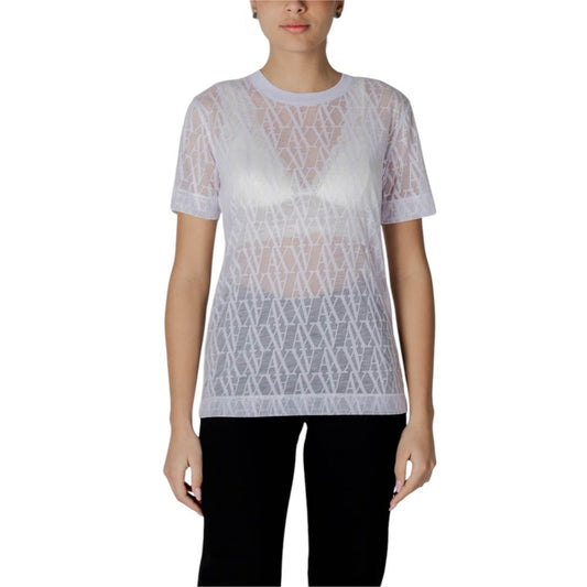 T-shirt bianca in poliestere Armani Exchange