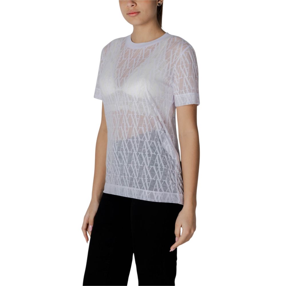 T-shirt bianca in poliestere Armani Exchange