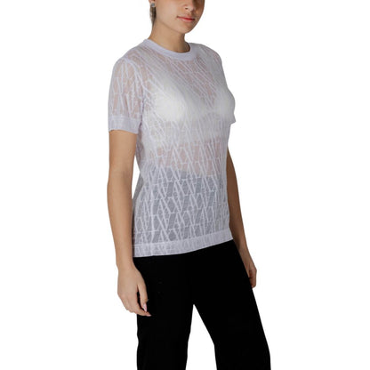 T-shirt bianca in poliestere Armani Exchange