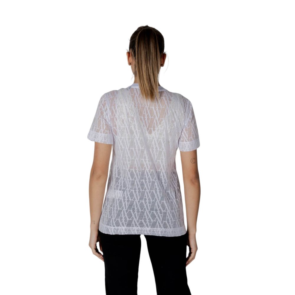 T-shirt bianca in poliestere Armani Exchange