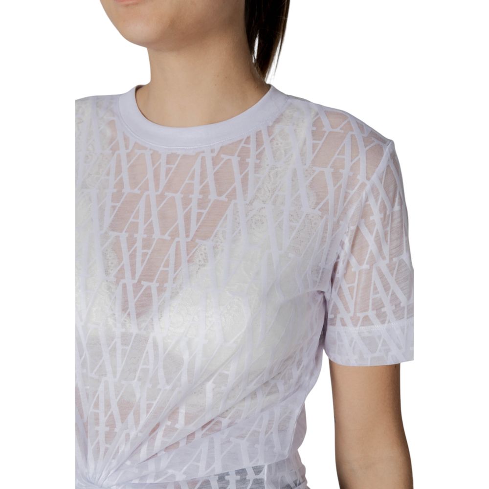 T-shirt bianca in poliestere Armani Exchange