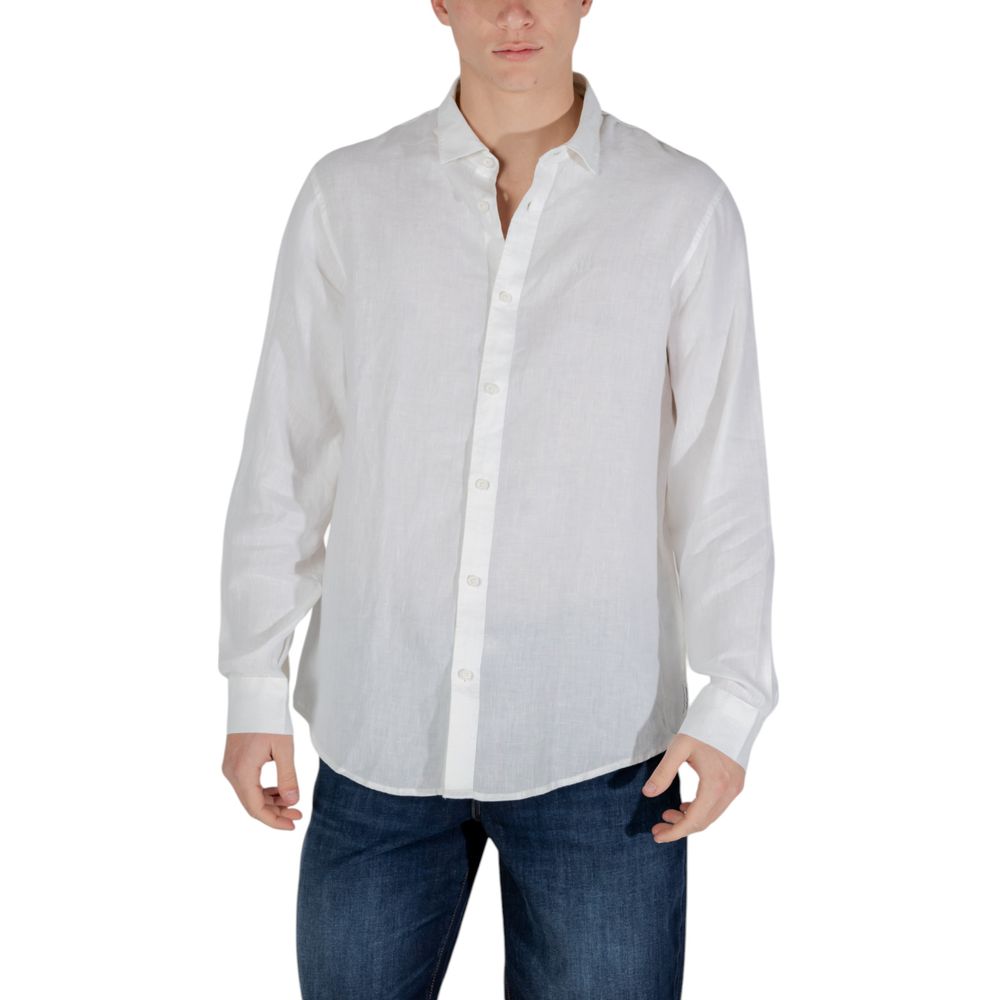 Chemise habillée en lin blanc Armani Exchange