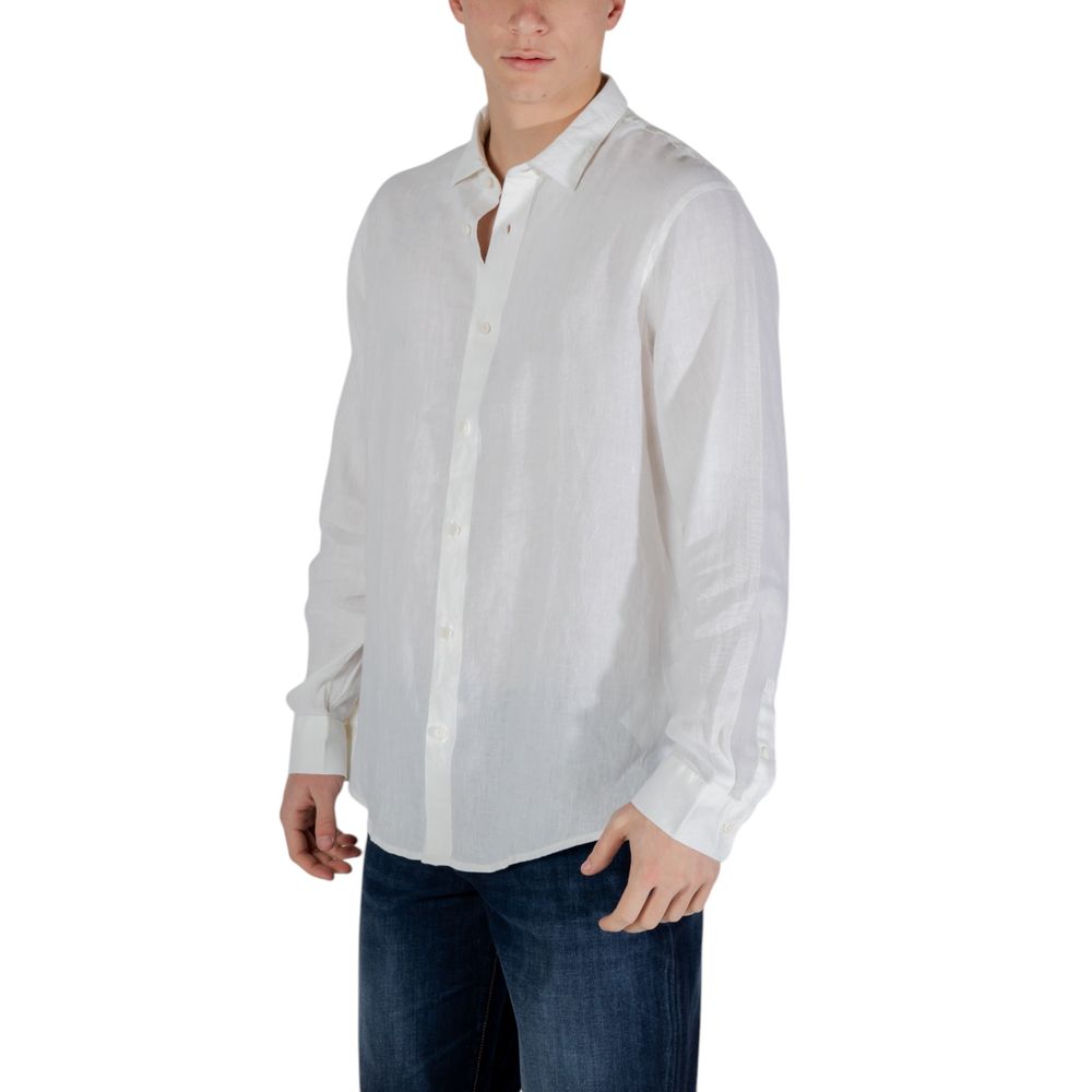 Chemise habillée en lin blanc Armani Exchange