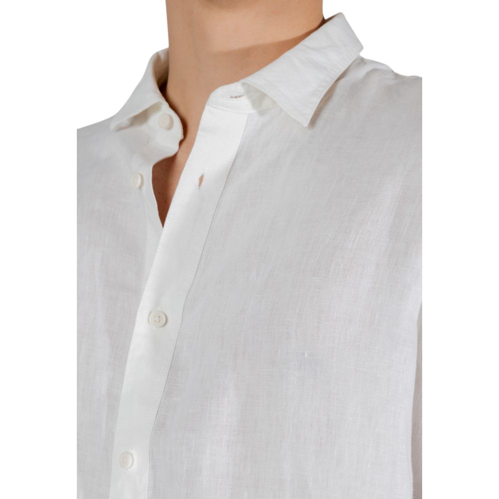 Chemise habillée en lin blanc Armani Exchange
