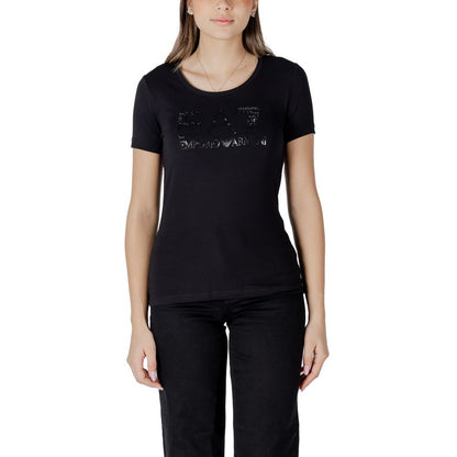 T-shirt nera in cotone EA7 Emporio Armani