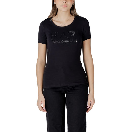 T-shirt nera in cotone EA7 Emporio Armani