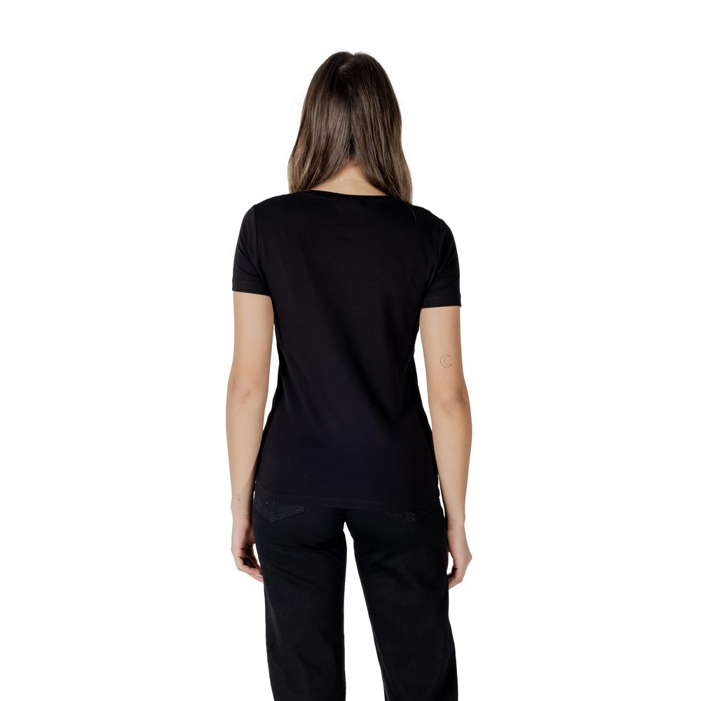 T-shirt nera in cotone EA7 Emporio Armani