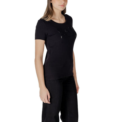 T-shirt nera in cotone EA7 Emporio Armani