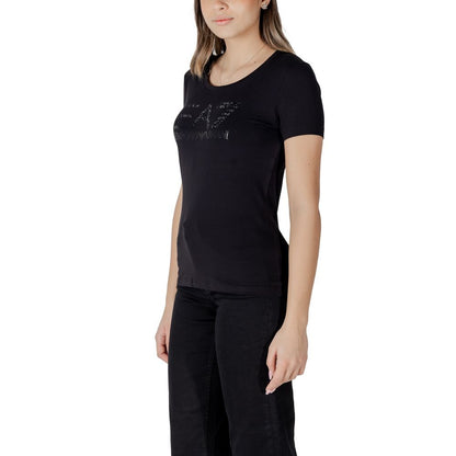 T-shirt nera in cotone EA7 Emporio Armani