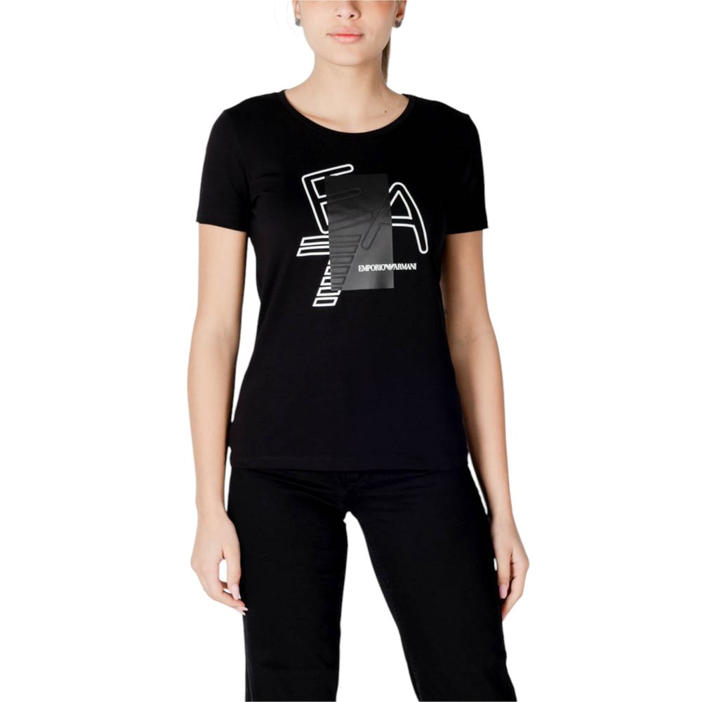 T-shirt nera in cotone EA7 Emporio Armani