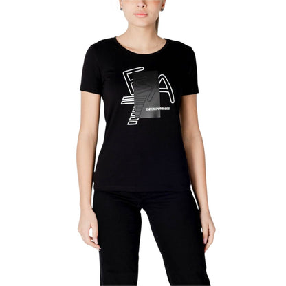 T-shirt nera in cotone EA7 Emporio Armani