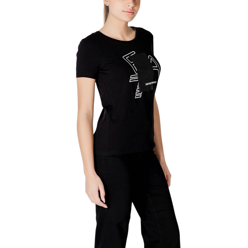 T-shirt nera in cotone EA7 Emporio Armani