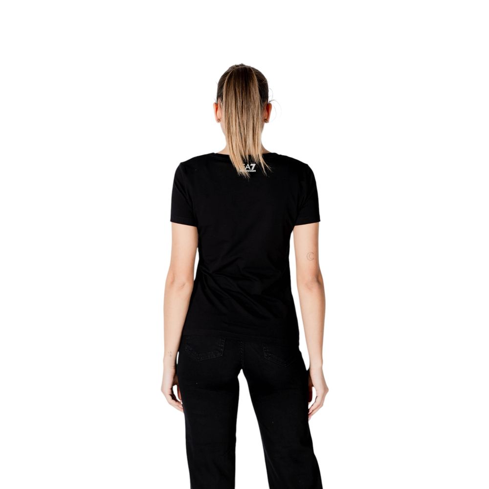 T-shirt nera in cotone EA7 Emporio Armani