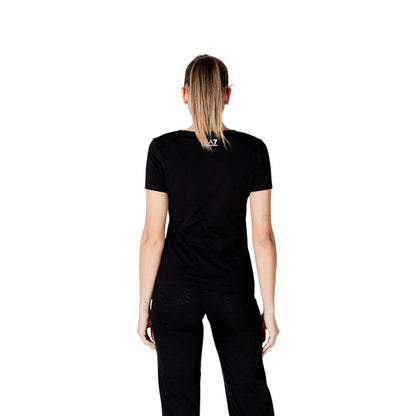 T-shirt nera in cotone EA7 Emporio Armani