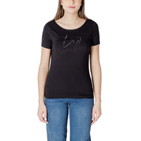 T-shirt en coton noir EA7 Emporio Armani