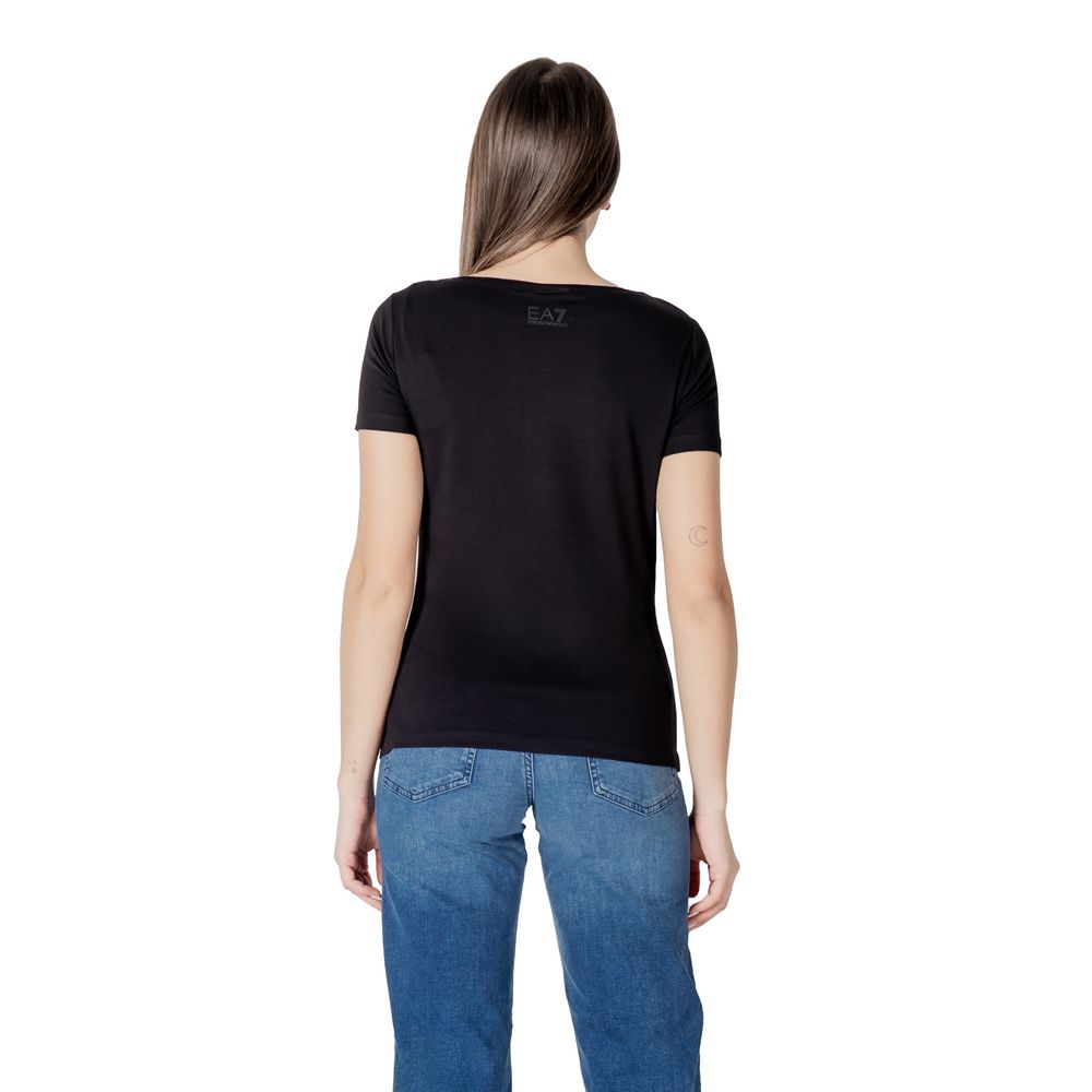 T-shirt en coton noir EA7 Emporio Armani