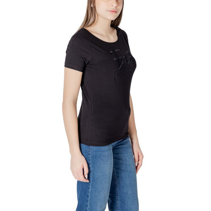 T-shirt en coton noir EA7 Emporio Armani