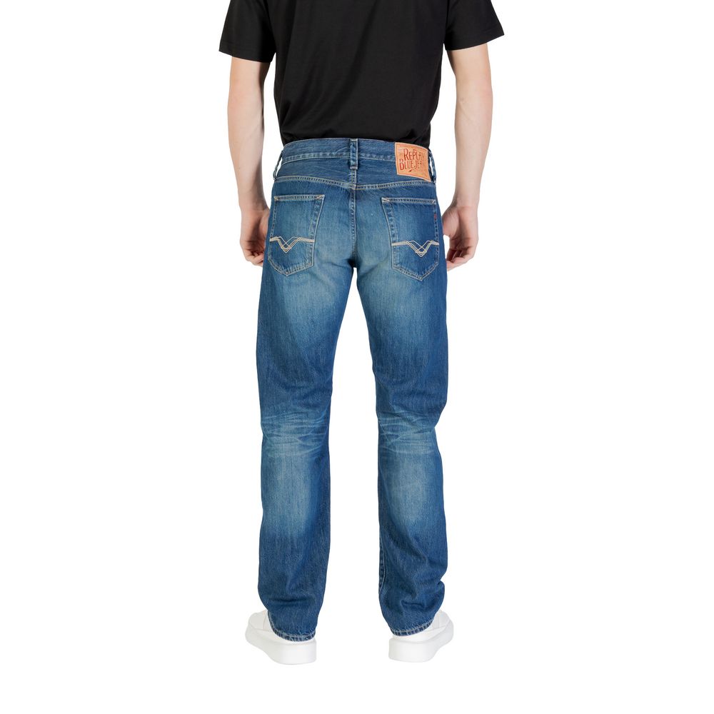 Jeans Replay in cotone blu vestibilità rilassata