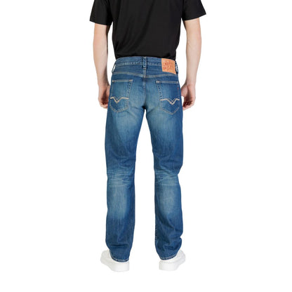 Jeans Replay in cotone blu vestibilità rilassata