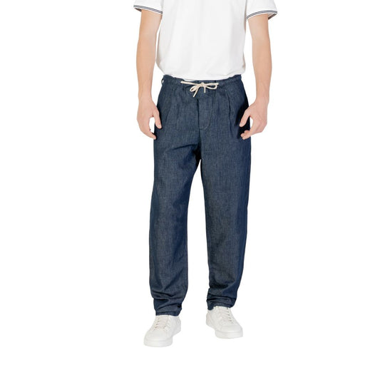 Pantaloni casual in cotone blu Replay