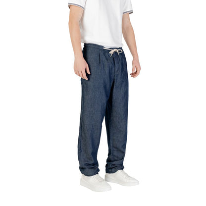 Pantaloni casual in cotone blu Replay
