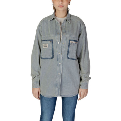 Blusa in cotone blu Replay