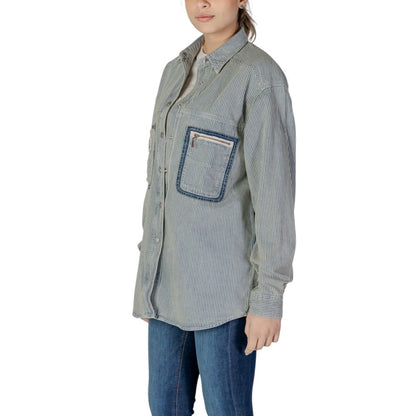Blusa in cotone blu Replay