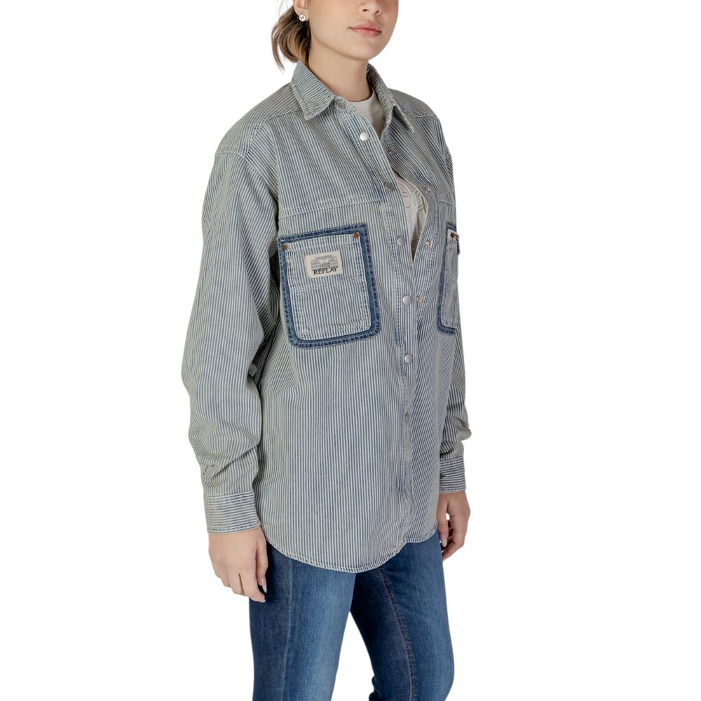 Chemisier Replay en coton bleu