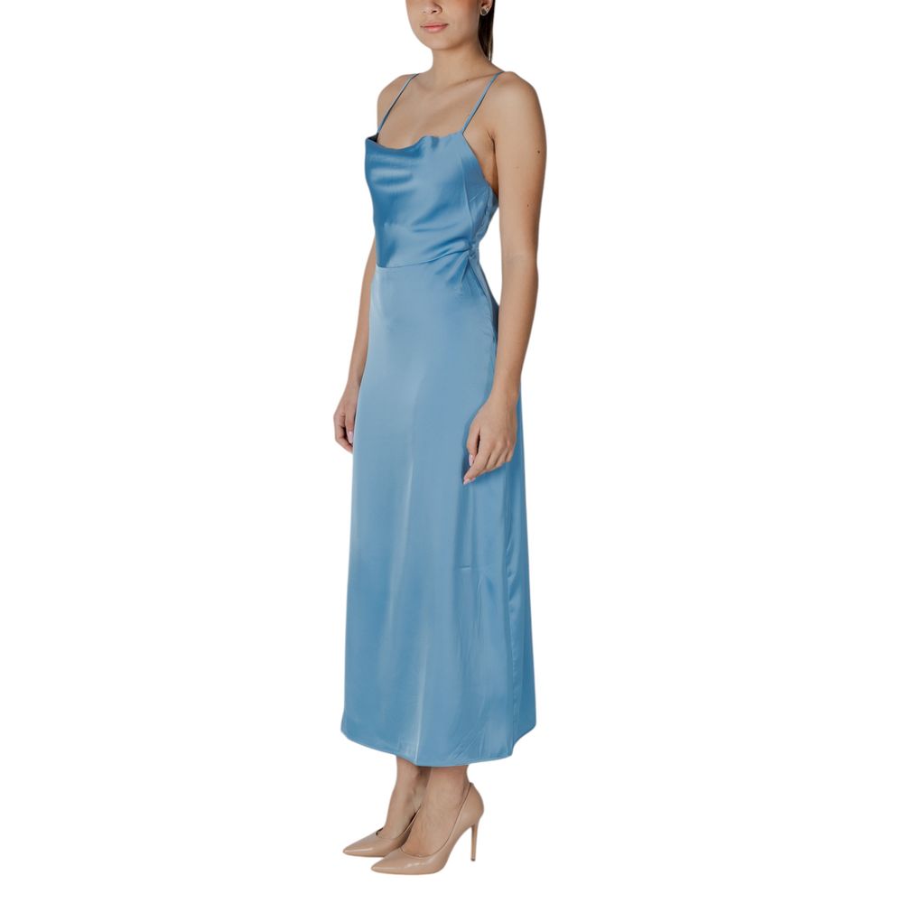 Robe longue turquoise en polyester Vila Clothes