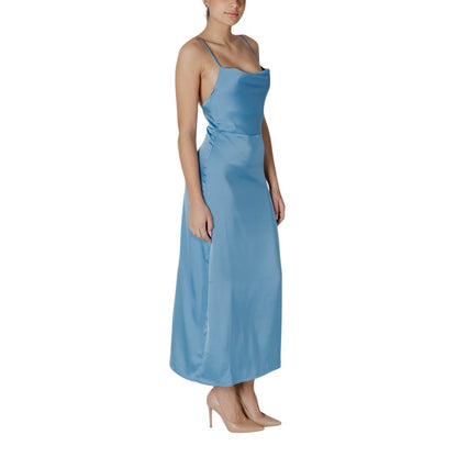 Robe longue turquoise en polyester Vila Clothes