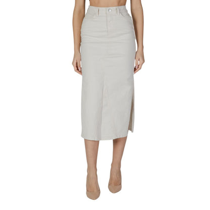 Jupe longue en coton crème Vila Clothes
