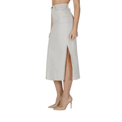 Jupe longue en coton crème Vila Clothes