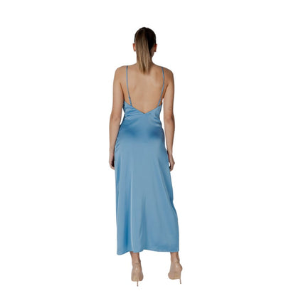 Robe longue turquoise en polyester Vila Clothes