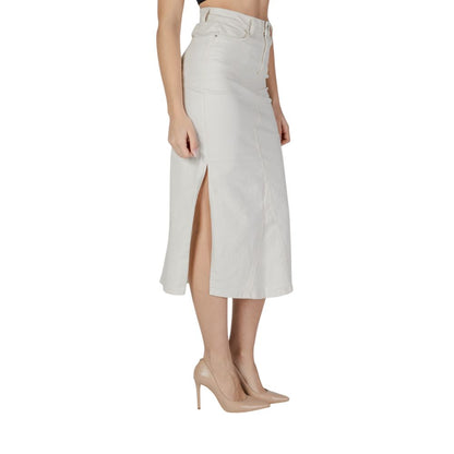 Jupe longue en coton crème Vila Clothes
