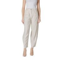 Vila Clothes Beige Viscose Casual Pants