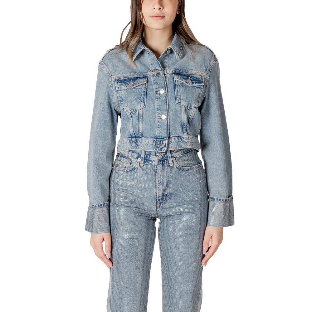 Veste en jean bleu clair en coton biologique uniquement