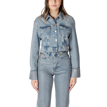 Veste en jean bleu clair en coton biologique uniquement