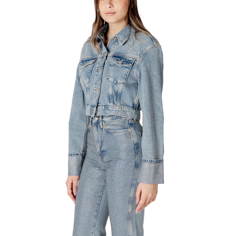 Veste en jean bleu clair en coton biologique uniquement