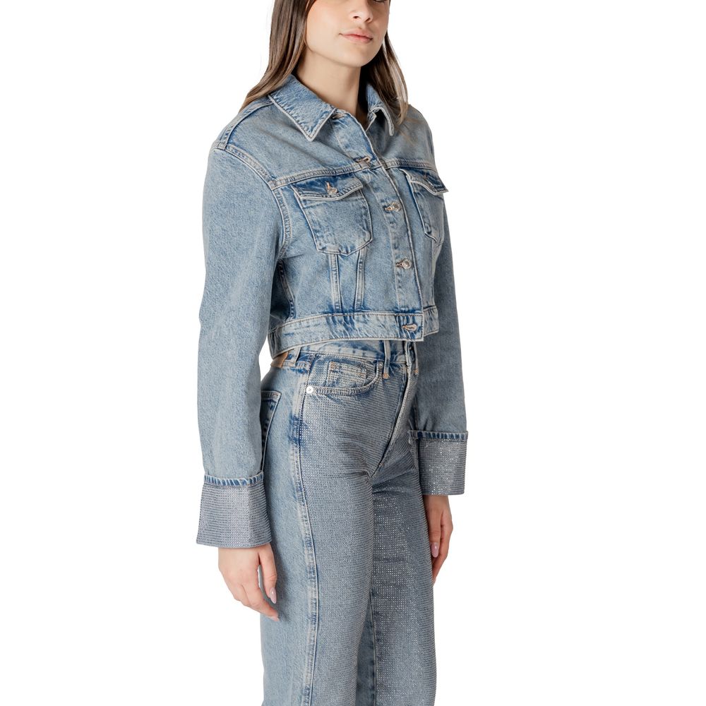 Veste en jean bleu clair en coton biologique uniquement