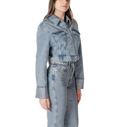 Veste en jean bleu clair en coton biologique uniquement