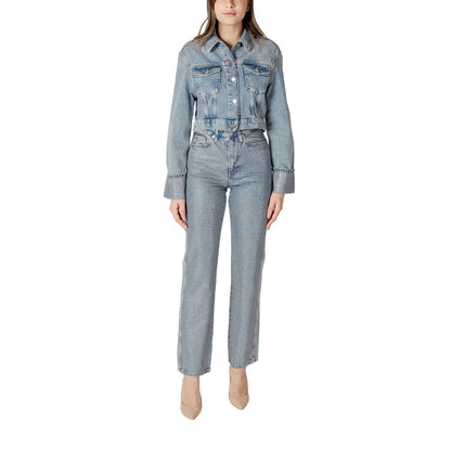 Veste en jean bleu clair en coton biologique uniquement
