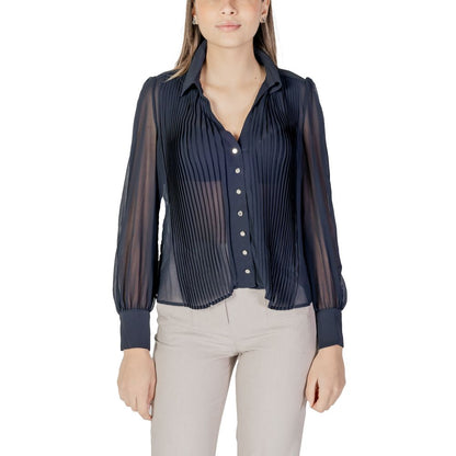 Blusa in poliestere blu Morgan De Toi