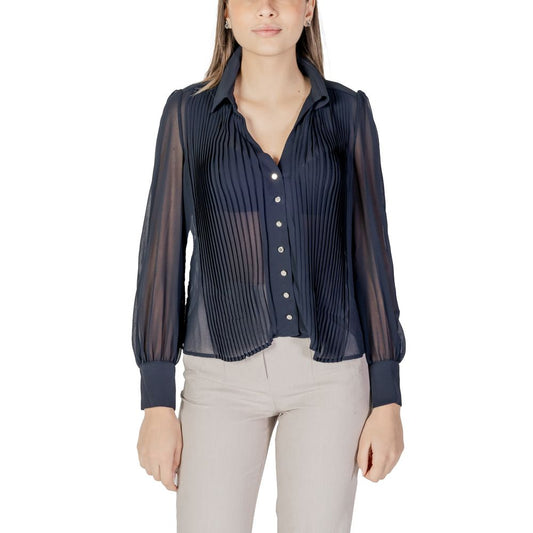 Blusa in poliestere blu Morgan De Toi