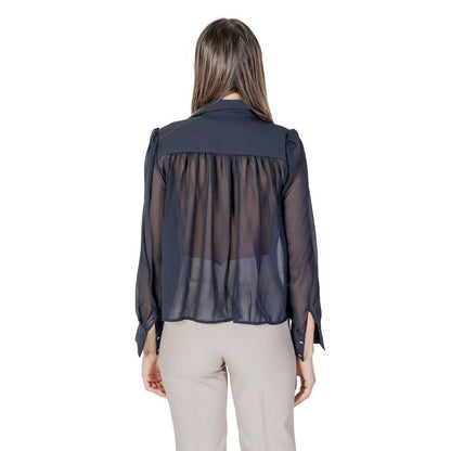 Blusa in poliestere blu Morgan De Toi