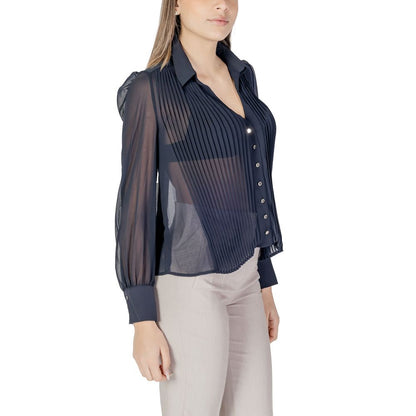 Blusa in poliestere blu Morgan De Toi